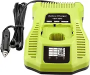 for Ryobi 12V 14.4V 18V Battery Charger,for Ryobi Vehicle/Car Charger,Cigarette Lighter Plug,Portable Dual Chemistry Lithium or NiCad Charger,for Battery P107 P102 P108 P122 P161 P190