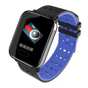 A6 Sleep HR Blood Pressure Oxygen Monitor IP67 Waterproof Camera Smart Watch BLUE COLOR