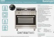Euromaid 90cm Dual Fuel Oven Gas Cooktop GE9SS | 115L | Italian Made 2 Yr WaRr.