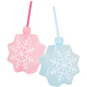 Assorted Snowflake Novelty Cup With Straw