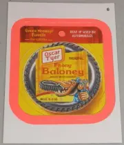 WACKY PACKAGES SERIES #9 - OSCAR TYER RED-PINK BORDER PARALLEL - STICKER #6