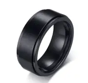 Mens Black Spinner Rings