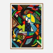 Galrie Vibrant Abstract Geometric Art Print by Eytan Saban – Colorful Wall Decor, Wood Frame, A2 42 x 60cm (16 x 24inch)