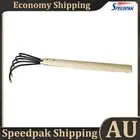 5-Claw Rake Garden Hand Rake Tool with Wooden Long Handle for Garden Tools AU