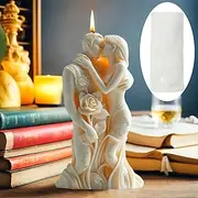 Romantic Silicone Romantic Silicone Candle Mold Valentine's Day Couple Embrace Design with Rose Detail Flexible Easy-Release DIY Aromatherapy Crafting Tool