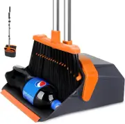 Broom and Dustpan Set with 51'' Long Handle, Upright Broom and Dustpan Combo for