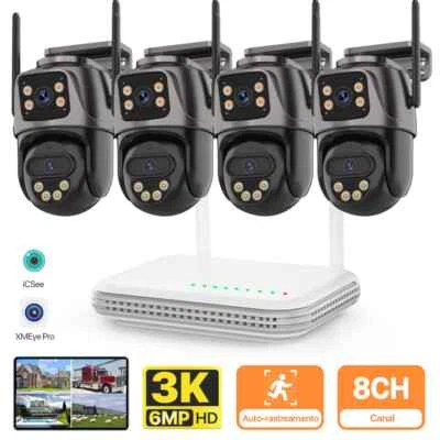 8CH Wireless Camera Dual Len WIFI Security System Kit NVR Recorder IP Camera lot