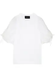 Simone Rocha Bow-embellished Cotton and Tulle T-shirt - White - S (UK8-10 / S) S (UK8-10 / S)