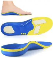 High Arch Support Plantar Fasciitis Insoles - Heavy Duty Orthotics Size M