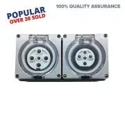 2x 3 Phase 20AMP and 32AMP 5 Pin Socket Outlet Industrial 3 Pole IP66 Waterproof