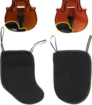 Violin Chin Rest Soft Pad, Premium Cotton Chinrest Cover Comforter 1/10, 1/8, 1/4, 1/2, 3/4, 4/4 Full L-Shape U-Shape (Black) (S (for Violin 1/10, 1/8, 1/4), U-Shape)