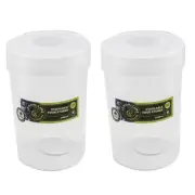 1800ml Screw Top Stack-able Plastic Food Storage Container Box Tubs Lid BPA Free