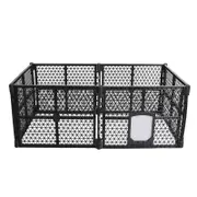 PaWz 6 Panel Foldable Pet Playpen in Black Colour