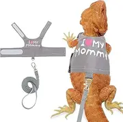 CUSOZWO Bearded Dragon Harness and Leash Set - Cute Lizard Reptile Small Animal Adjustable Harness Clothes with Short Leash for Walking Outdoor
