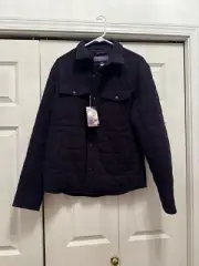 Ralph Lauren Purple Label Navy Watson Quilted Wool Shirt Jacket $1995 Medium