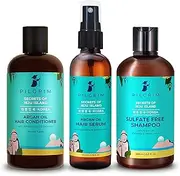 Pilgrim Hair Nourishing Essentials | Promotes Growth | Improves Volume | Damage Protection | Sulphate Free Shampoo 200ml, Argan Oil Hair Conditioner 200ml and Argan Oil Hair Serum 100ml | Men & Women