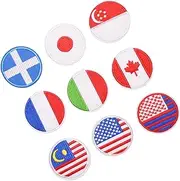 BEBEMOKO 18pcs Flag Embroidery Patches Round Cloth Appliques for Costume Repair Decoration for Jeans Hats Bags and Craft Projects Adorable Designs