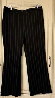 Ann Taylor Women’s Black Pin Striped Trousers Size 14 Petite NWT