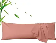 LINENOVA Body Pillowcase Set of 1, Cooling Rayon from Bamboo Pillow Cases, 2000 TC Ultra Soft & Breathable Envelope Pillow Cover, Moisture-Wicking for Hot Sleepers(Dusty Pink, 48 * 150cm)