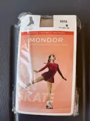 Mondor Naturals 3372 Over Boot Figure Satiny Skating Tights Light Tan Adult M