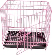 BESPORTBLE Pink Pet Carrier Cage Metal Dog Kennel Folding Design for Small Dogs Cats Rabbits Indoor/Outdoor p