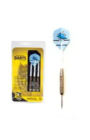 Cronulla Sharks NRL Brass Darts 3 X Darts Flights & Shafts In Case