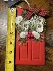 6" Ornament Hanging -Red Door, Shells, Wreath Holiday Seashore Cape Cod Beach