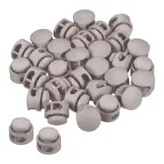 Cord Locks, 30 Pack Round Spring Toggle Stopper, Gray