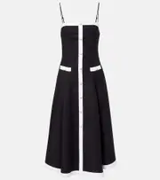 [Simkhai] Simkhai Cordelia linen-blend midi dress UK 8 black