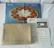 Lee Wards "Circle of Roses" 37" Round Punchwork Rug Base