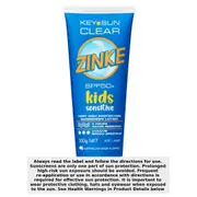 Key Sun Zinke Kids Sensitive Clear Sunscreen SPF 50+ 100g