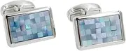 [AUSCUFFLINKS] Ocean Blue Mosaic Cufflinks | 5 Year Warranty | Birthday Present for Him | Wedding Cuff Links