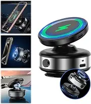 Nixie Phone Holder 360° Adjustable Electric Vacuum Magnetic Suction Cup Phone Mount,15W Wireless Charger Car Magnetic Phone Mount,Hands-Free Magnetic Cell Phone Holder for MagSafe iPhone