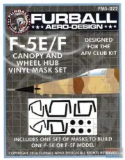 FURFMS022 1:48 Furball Aero Design Canopy and Wheel Hub Vinyl Mask Set for F-5E