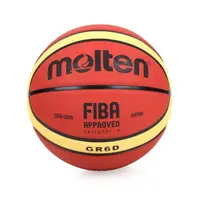 在飛比找momo購物網優惠-【MOLTEN】12片橡膠深溝籃球-6號球 棕黃(BGR6D