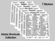 7 Stickers-Adobe shortcuts collection, keyboard shortcuts stickers, Keyboard Tip