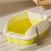 Open Top Cat Litter Box Durable High Side Sifting Litter Box for Small Cats Non-Stick Large Litter Pan Pet Toilet Supplies