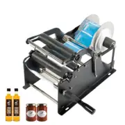 ZS-50P Manual Round Labeling Machine Label Drawings Glass Metal Bottle Labeler