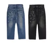 A BATHING APE Men's STA PATCH WORK LOOSE FIT DENIM PANTS 1L30150001