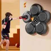 Nmaov Smart Music Boxing Machine Wall Mounted Electronic Boxing Pad Kids/adults Boxing Workout Machine Black B