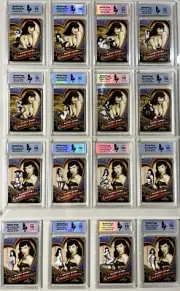 16 BETTIE PAGE GRADED MINT 10's / 2014 LEAF QUEEN OF PIN UPS INSERT SET ALL 10's