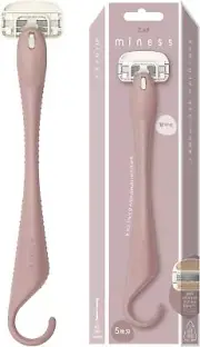 Kai miness razor for back, women, unwanted hair, long handle, 5 blades, hangin