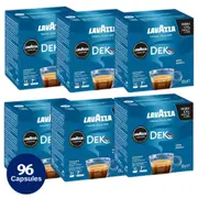 Lavazza A Modo Mio Dek Decaf Coffee Capsules Pack of 96 Pods Intensity 7 Decaff