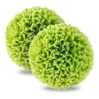 2 Pieces Artificial Plant Topiary Balls Faux Boxwood Decorative Balls-Green - Co