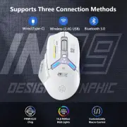 Wireless Gaming Mouse Rechargeable Ergonomics Bluetooth Mouse RGB Lighting