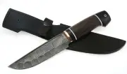 Knife Alligator steel damascus full stone wenge black hornbeam