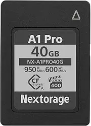 Nextorage Japanese Manufacturer CFexpress Type A 40GB VPG400 Read Max 950MB/s Write Max 600MB/s pSLC Sony Alpha Series Compatibility 4K/8K Recording RAW Recording NX-A1PRO40G Memory Card