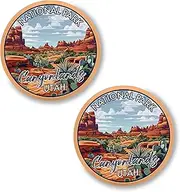 [No Thorns Media] Canyonlands National Park Utah 2 Pack Pinback Buttons 2.25" Fun Pins for Clothes, Backpacks, Hats, and Jackets - Cartoon, Retro, and Punk Style Lapel Badges, Slogans, and Party Pins ID45000, Metal, no