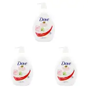 3x Dove 1000ml Body Wash Moisturising Liquid Bath Soap Rose Soothing Scent