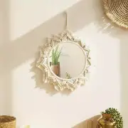 Bohemian Chic Macrame Mirror | Artisanal Woven Wall Decor | Natural Fiber Accent
